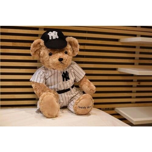 About 30cm teddy bear plush toy baseball suits bear soft doll Christmas gift h2287