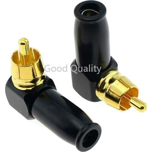 RCA Connector Curved 399 Plug 90 Degree Bend AV Plug RCA Adapter Audio Right Angle Connector