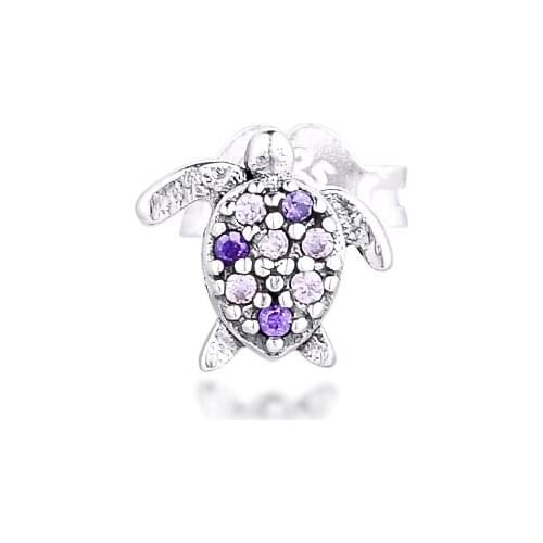My Sea Turtle Single Stud Earring Silver Jewelry For Woman Make up Fashion Female Earrings Party Jewelry Wholesale