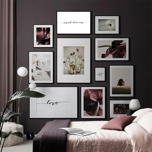 Scandinavian Plant Flowers Wall Art Botanical Landscape Quote Picture Nordic Posters And Prints Canvas Painting Interior Decor