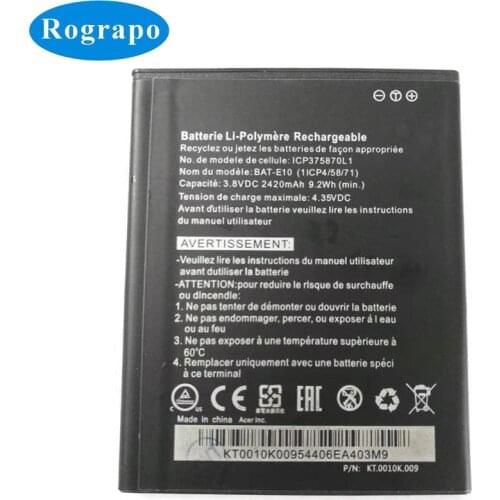 2400mAh BAT-E10 Replacement Battery For Acer Z530 LTE T02 Z530S BATE10 (1ICP4/58/71) ICP375870L1 Phone Batteries