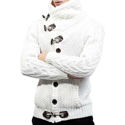 Thick Warm Lined Cardigan Mens Turtleneck Sweater Knitted Coat Jacket Comfortable Personality Street Trendsetters 2020 Hot
