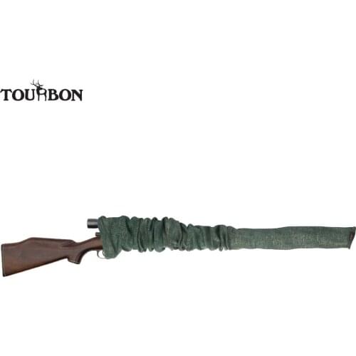 Tourbon Tactical Rifle Silicone Treated Knit Gun Sock Shotgun Cover Gun Protector for Shooting Hunting Gun Accessories 134CM