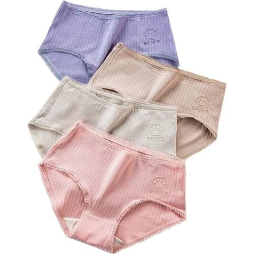 LANGSHA 4Pcs/lot Sexy Panties Women Cotton Breathbale Soft Underwear Fashion Seamless Briefs Sexy Comfort Female Lingerie L XXL