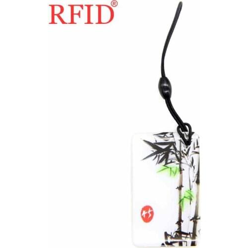 UID S50 1K 13.56Mhz Changeable Rewritable NFC Key Fob Bamboo Pattern Keyfob Badge Token Tag MFS50 Keychain Access Control Card 1