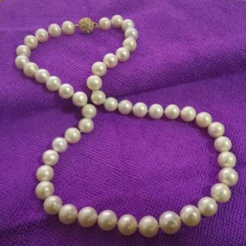 Gorgeous 10-11mm south sea white pearl necklace 18inch 14k/20