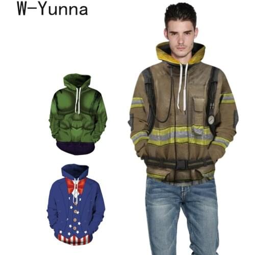 W-Yunna 2019 Winter New Fahsion Couplewear 3d Printed Mens Fashion Pull Hoodies S-5xl Plus Size Loose Sudadera Hombre