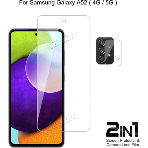 2 in 1 For Samsung Galaxy A52 ( 5G / 4G ) Camera Lens Film & Screen Protector Guard Protective HD Tempered Glass