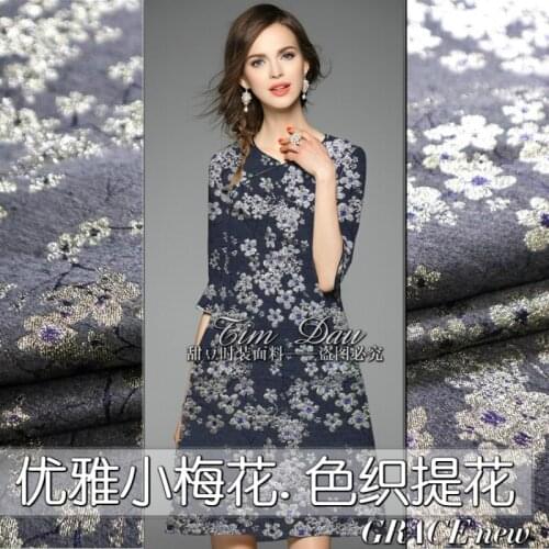Golden Plum Jacquard Brocade Fabric 145cm High-grade Yarn-dyed Dress Windbreak Fabrics Wholesale Cloth Per Meter Sewing