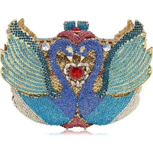 Summer diamond dinner wispy metal handmade diamond wedding bag swan crystal all-match dress one-shoulder messenger clutch female