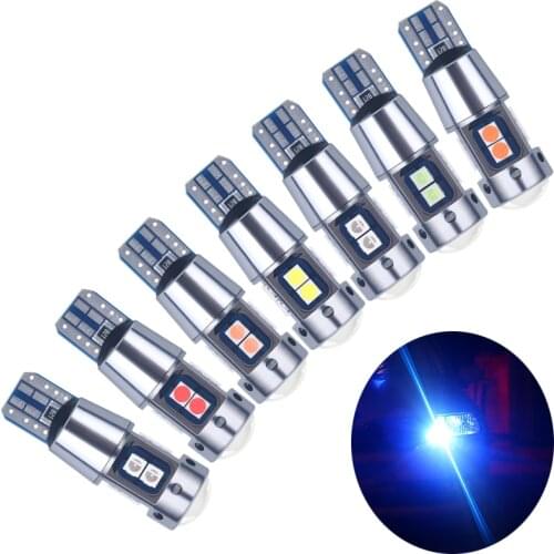 1pcs Car Led Lights T10 W5W 194 168 3030 SMD Canbus Auto Clearance Lamps HD Condenser Lens License Plate Diode Bulb 12V 5W White