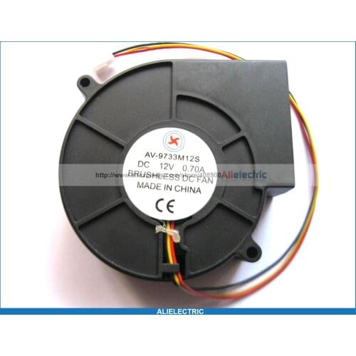 1 Pcs Brushless DC Cooling Blower Fan 9733s 3 Wires 12V 97x97x33mm