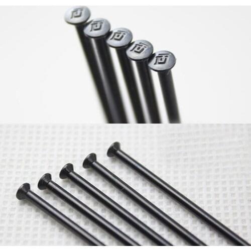 10 Pieces A Lot Straight Pull Head Round Body Diameter 2.0mm Black Color Bike Spokes Stainless Steel Material DT Swiss Needles