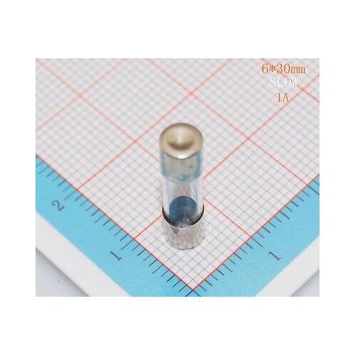 100pcs/lot 6x30mm Slow Blow Glass Tube Fuse, 1A