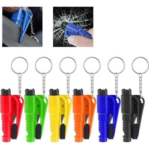 5pcs Mini Safety Hammer Keychain Auto Window Glass Breaker Rescue Emergency Hammer Seat Belt Cutter Auto Life-Saving Escape Tool