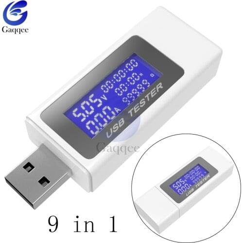 9 in 1 QC2.0 QC3.0 DC USB Tester Current Voltage Meter Timing Voltmeter Ammeter Digital Monitor Power Indicator Charger 4-30V
