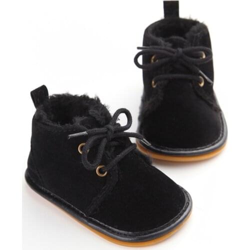 Vintage Rubber Bottom Winter Autumn Spring Warm Baby Shoes Boots Non-Slip Newborn Infant T-tied First Walkers Baby Zapatos