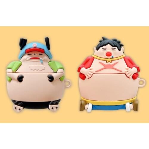 Cute Cartoon Bluetooth Earphone Case Protective Cover Accessories Case for Airpods 1 2 with Keychain One Piece Luffy Chopper