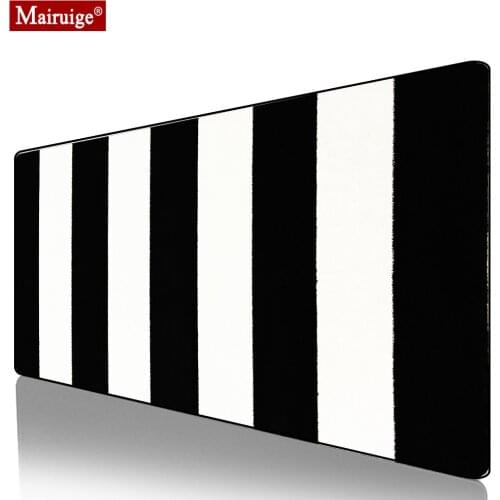 Black And White Line Persian Rug Mouse Pad XXL Gamer Desk Mat Large Keyboard Pad Gaming MousePad 90x40cm for Laptop Table Pads