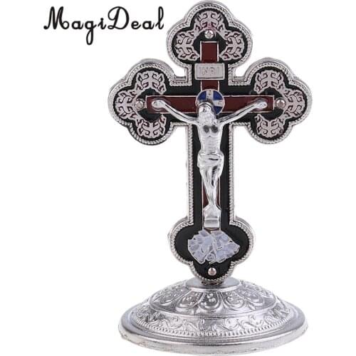 Crucifix Jesus Christ Cross Statue Figurine for Car Home Chapel Decoration