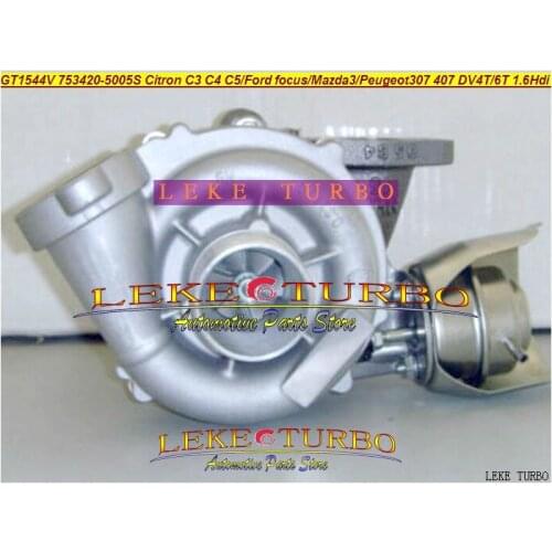 GT1544V 753420 750030 750030-0001 753420-5004S Turbo For Mazda 3 For Citroen C4 C5 For Peugeot 206 407 V50 DV6TED4 DV4T 9HZ 1.6L