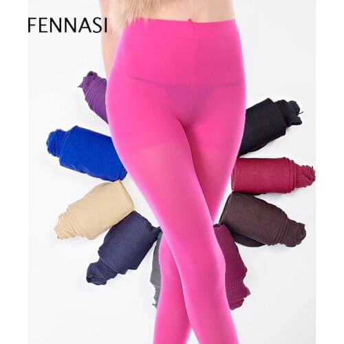 FENNASI New Womens Candy Color Stirrup Warm Tights High Elastic High Waist Velvet Pantyhose Black Thick Velvet Tights Big Size