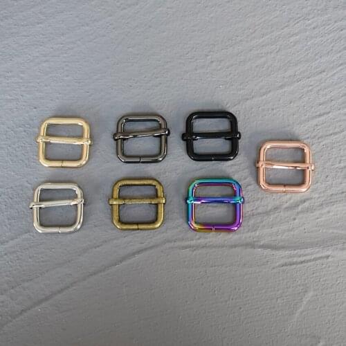 50 Pcs 20mm Metal Slider Adjustment Buckle Slides Heavy Duty Thickness Shoulder Leather Bag Strap Belt Adjust Tri-Glide 20-LX