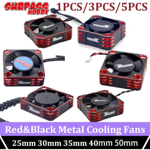 SURPASS HOBBY 3PCS 5PCS Metal Cooling Fan Motor 25mm 30mm 35mm 40mm 50mm Cool Fans Heatsink ESC for 1/8 1/10 1/12 1/16 Rc Car