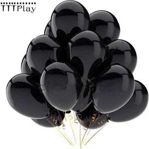 50pcs/lot 12Inch Thick 2.8g Black Latex Balloon Inflatable Air Balls Wedding Decoration Kid Birthday Party Balloon Toys Supplies