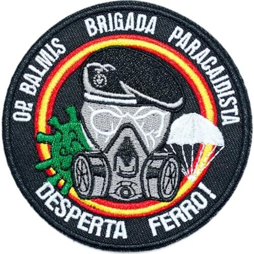 Op Balmis Spain Military Spanish Army Flag Embroidery Hook and Loop Patch for Clothing Accessories Motorcycle Appliqued Jacket