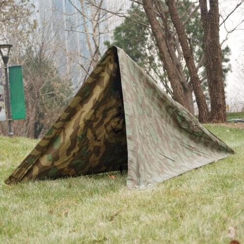 WWII GERMAN ARMY SPLINTER CAMO REVERSIBLE TENT ZELTBAHN Field Equipment WW2 Reproduction