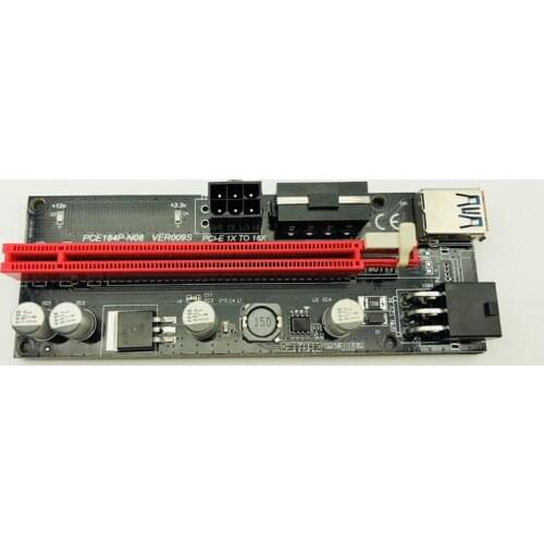Newest PCI Express PCIE PCI-E 009S Molex 6pin Power Supply Adapter SATA to USB 3.0 Cable 1x to 16X Riser Card for Miner Mining