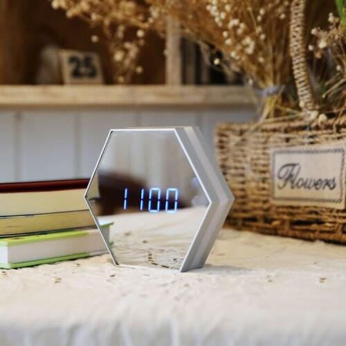 New product manufacturer wholesale multi-function image digital clock The mirror clock LED the small night lamp that shield eye