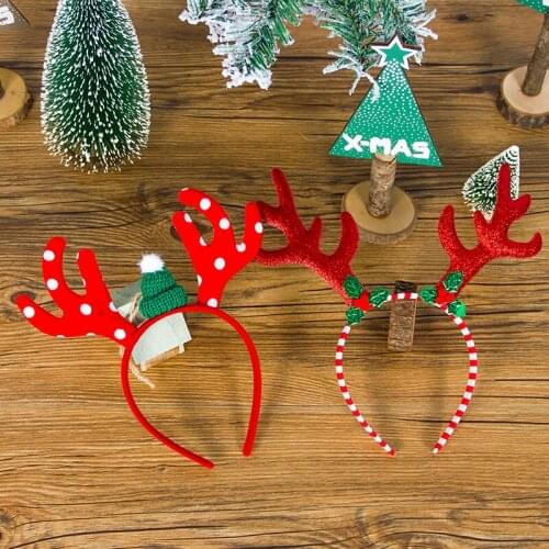 Home Party Christmas Kid Gift Christmas Headband Santa Elk Christmas Tree Antlers Head Hoop Hair Band Clasp Headwear Ornaments