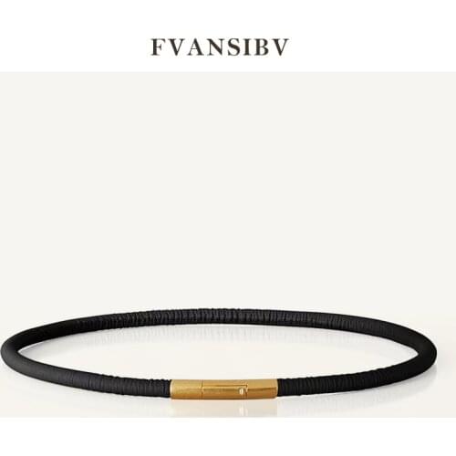 Luxury Brand Women Girdle 100% Sheepskin Leather Star of the Same Paragraph Fashion Simple Belt Gold-Tone Alloy Buckle 2021 New