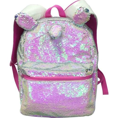 16 Inches Magic Unicorn Sequin Backpack Pink Colorful Rainbow Casual Fashion Shining For Girls School Bags Women Mochila Bolsa