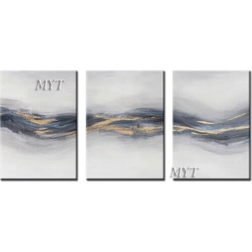 Gray abstract figure oil painting wall artist home decoration gold leaf modern oil painting canvas wedding decoration