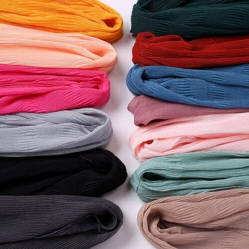 10pc/lot Wholesale women Fashion Scarf Green Solid Musilim Pleated Hijab Shawl/wrap 180*90cm New arrive scarives