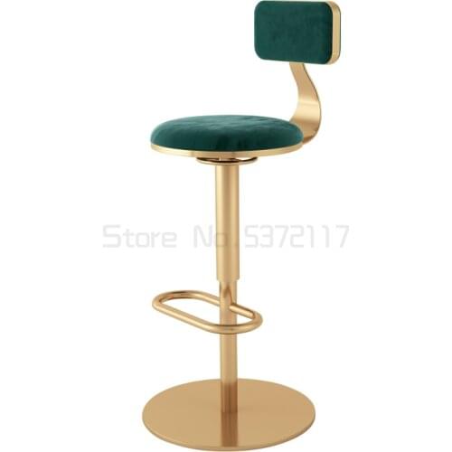 Nordic family back bar chair milk tea shop bar front desk lifting high chair rotating round bar stool