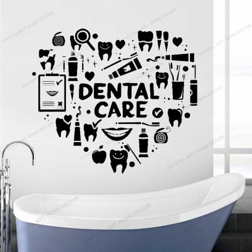 Dental Care Wall Decal Dentist stickers walls decoration Vinyl Sticker Wall Art Decor Home Interior Bathroom Design yw-736