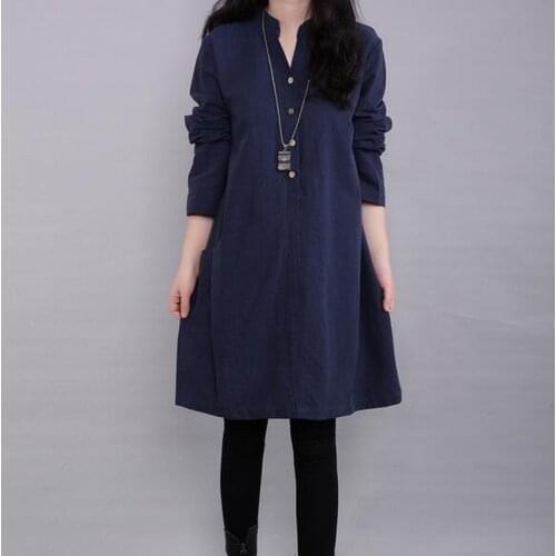 Spring Autumn Maternity Dresses Loose Clothes for Pregnant Women Cotton Linen Pregnant Dress Maternity Clothing for Pregnancy