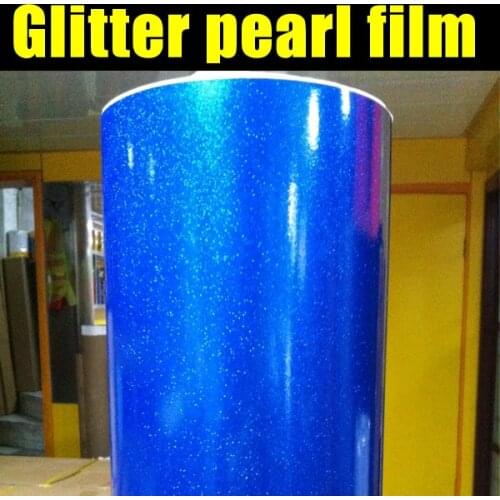 Premium High glossy Blue Diamond pearl glitter wrapping vinyl film Glossy red diamond glitter car sticker