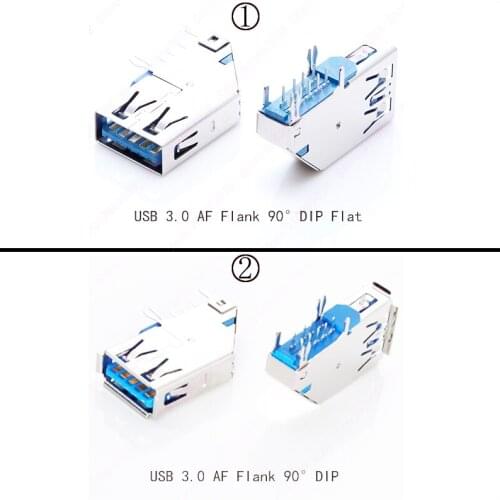 5PCS USB 3.0 AF Type High-Speed Socket Connector USB Jack 3.0 Female Jack Side DIP Long Body For Fast Data Transmission