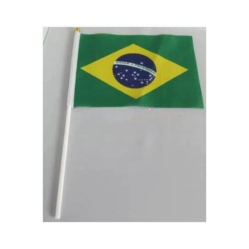 14 * 21 cm Brazil hand signal waving flag small banner flags