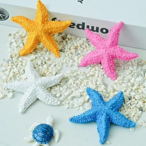 7.5 cm Resin Starfish Figurines Ocean Home Fish Tank Decoration Shooting Photo Props Mediterranean-Style Mini Starfish Ornaments