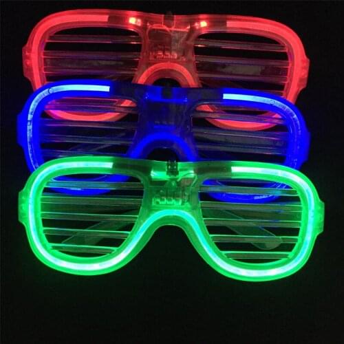 8PCS Fashion LED Shutter Shape Glasses Bar KTV Decorative Flashing Party Supplies Halloween Christmas Children Party Toys