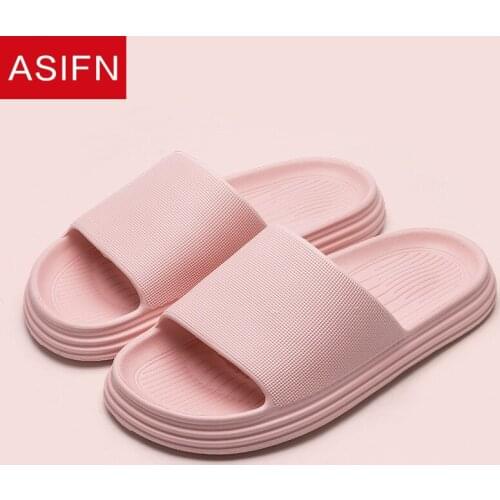 ASIFN EVA Sofa Slides Womens Thick Sole Soft Indoor Slippers Women Anti-slip Sandals Men Summer Platform Women Shoes Bathroom