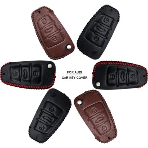 Car Accessories Key Cover Case For Audi A3 8P 8L 8V A4 B8 A6 C5 C6 A4 Accessories Hand-woven Smoky Grey Metal Keyring Keychain