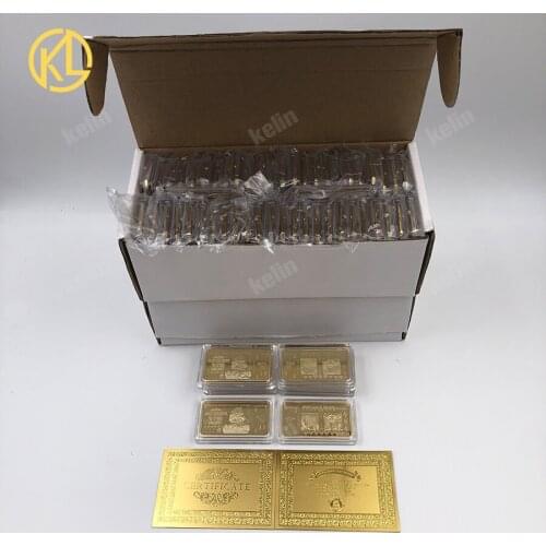 100pcs/lot Zimbabwe one hundred Trullion Dollars Gold Bar Banknote Coins with certificates and Free Shipping by Fedex TNT UPS