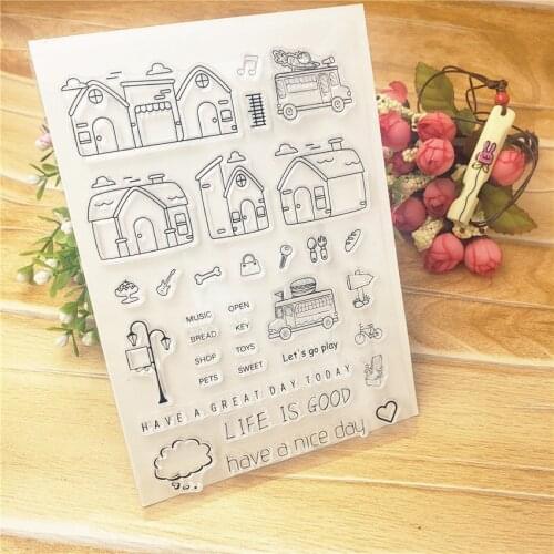 Hot selling houses alphabet transparent clear stamp / silicone seal roller stamp DIY scrapbook album / card production